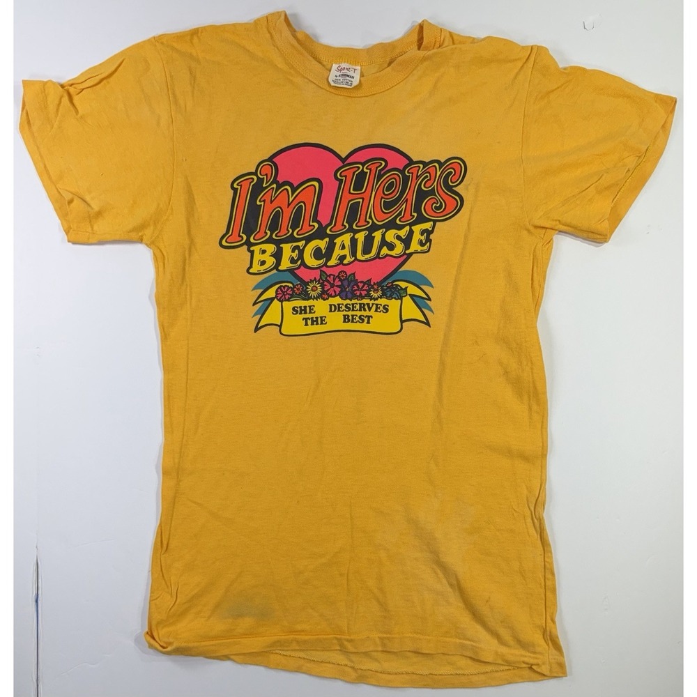 Vintage Stedman Sport-T "I'm Hers Because She Deserves the Best" Tee M‎